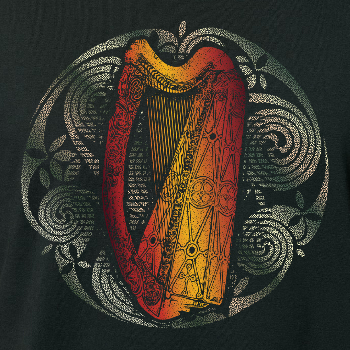 Celtic Harp Organic Fitted T-Shirt