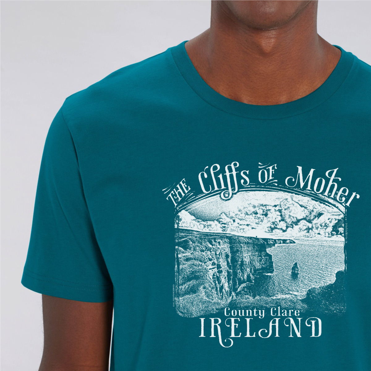 Monochrome Moher Cliffs Organic T-Shirt