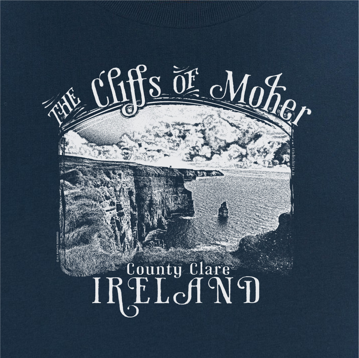 Monochrome Moher Cliffs Organic T-Shirt
