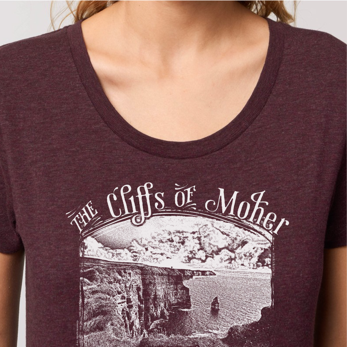 Monochrome Moher Cliffs Organic Fitted T-Shirt