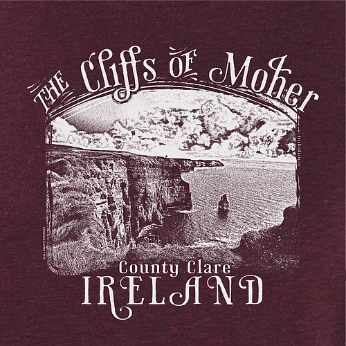 Monochrome Moher Cliffs Organic T-Shirt