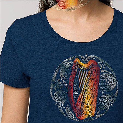 Celtic Harp Organic Women's T-Shirt